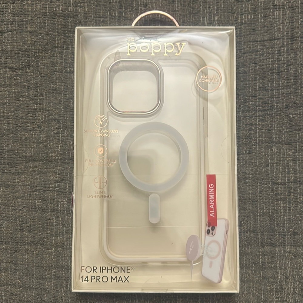 🆕 xo Poppy Clear 14 Pro Max iPhone case - NIB